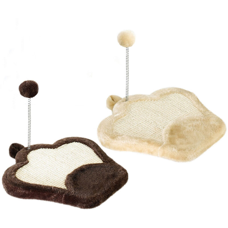 foto del prodotto ferplast tiragraffi pa 5620 tappetino tiragraffi per gatti in sisal con gioco. variante pa 5620 misure 35 x 33 x h 27 cm colori misti