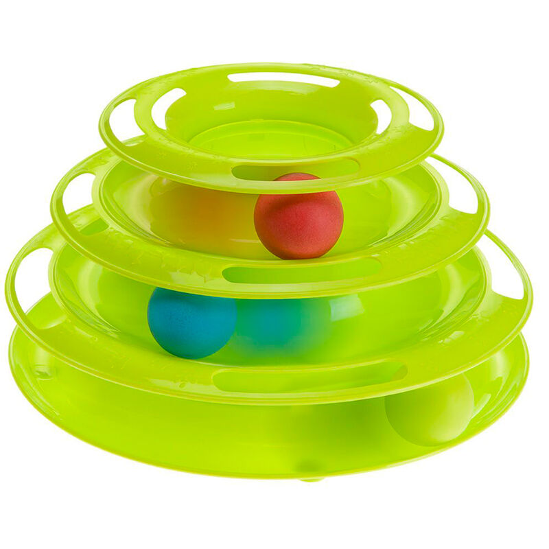 foto del prodotto ferplast twister gioco interattivo per gatti con palline incluse. . variante twister misure 24.5 x 13 cm 