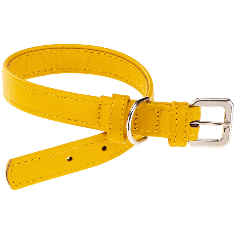 foto del prodotto ferplast vogue cf collare in pelle per cani. variante 20 39 misure a 30 39 cm b 20 mm giallo