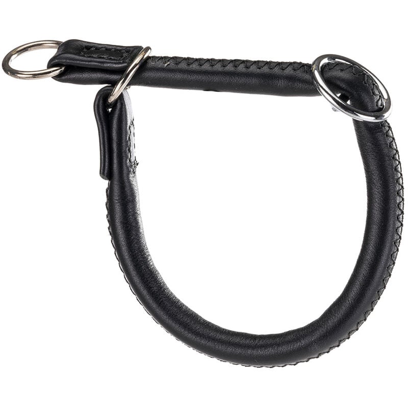 foto del prodotto ferplast vogue cs collare a semistrangolo in pelle per cani. variante 10 35 misure a 35 cm b 10 mm nero
