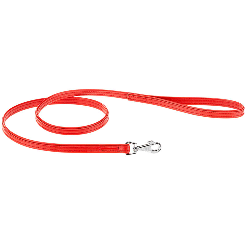 foto del prodotto ferplast vogue g guinzaglio in pelle per cani. variante 15 120 misure 15 mm x l 120 cm rosso
