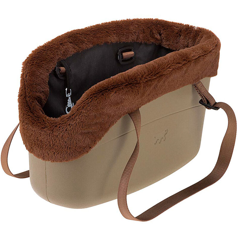 foto del prodotto ferplast with me winter borsa per cani in resina con rivestimento. 3 colori.. variante misure 21.5 x 43.5 x h 27 cm tortora