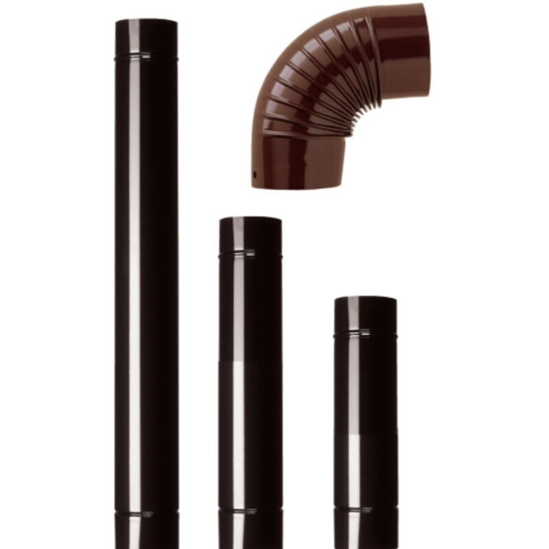 foto del prodotto ferramenta1.com 12 tubi per stufa cm 100 13 cm 130 mm smaltato marrone stufe legna