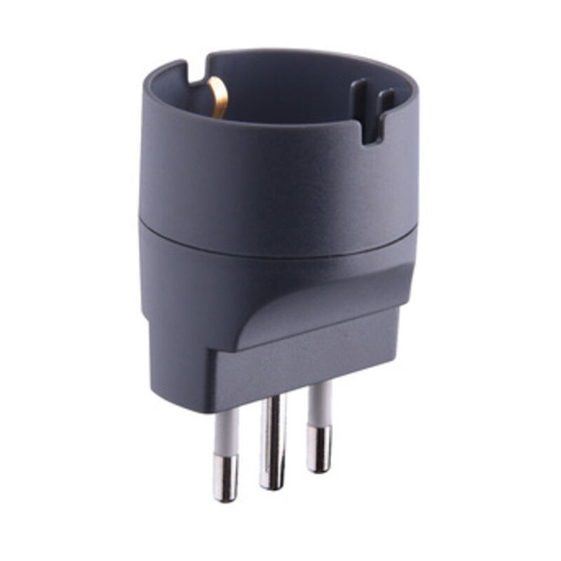 foto del prodotto ferramenta1.com adattatore schuko 10a nero fig.8. prezzo per 1 pezzo.