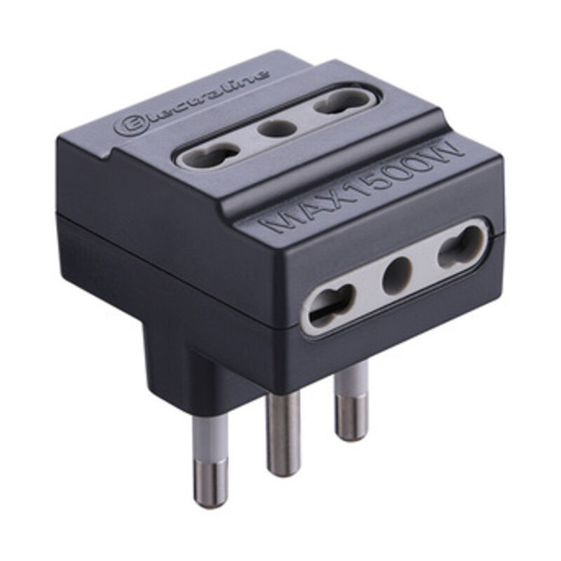 foto del prodotto ferramenta1.com adattatore triplo 16a 3pr.bip nero fig.10. prezzo per 1 pezzo.
