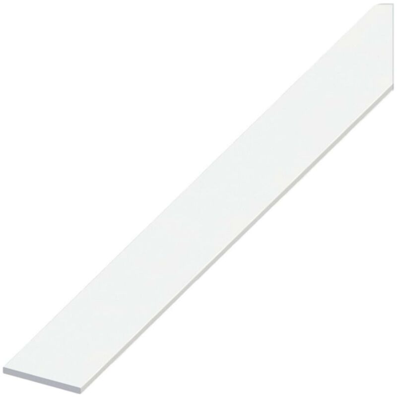 foto del prodotto ferramenta1.com alfer profilo barra piatta alluminio bianco mm. 20x2 mt. 2 5 pz