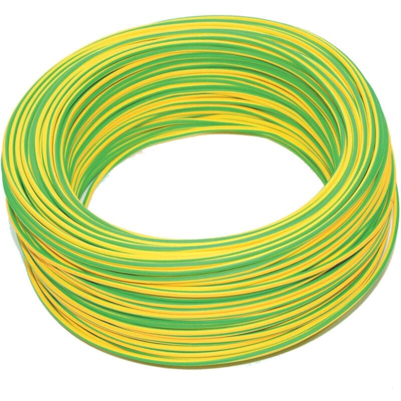foto del prodotto ferramenta1.com bobina 100 mtl cavo elettrico unipolare sezione 1x2,5 mm giallo verde