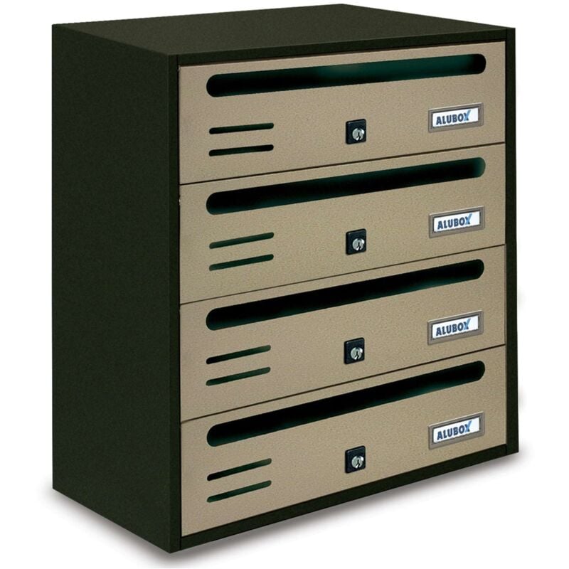 foto del prodotto ferramenta1.com cassetta postale alubox cubo r 4 posti sabbia