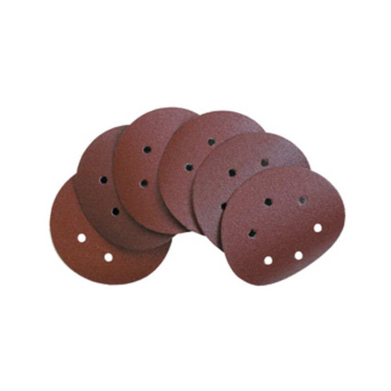 foto del prodotto ferramenta1.com dischi abrasivi velcrati 6 fori mm.150 gr. 80. prezzo per 1 pezzo.