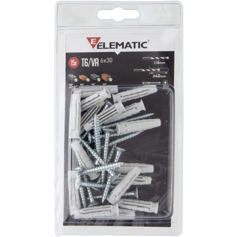 foto del prodotto ferramenta1.com elematic tasselli t6 va 5x25 c vite 100 pz 
