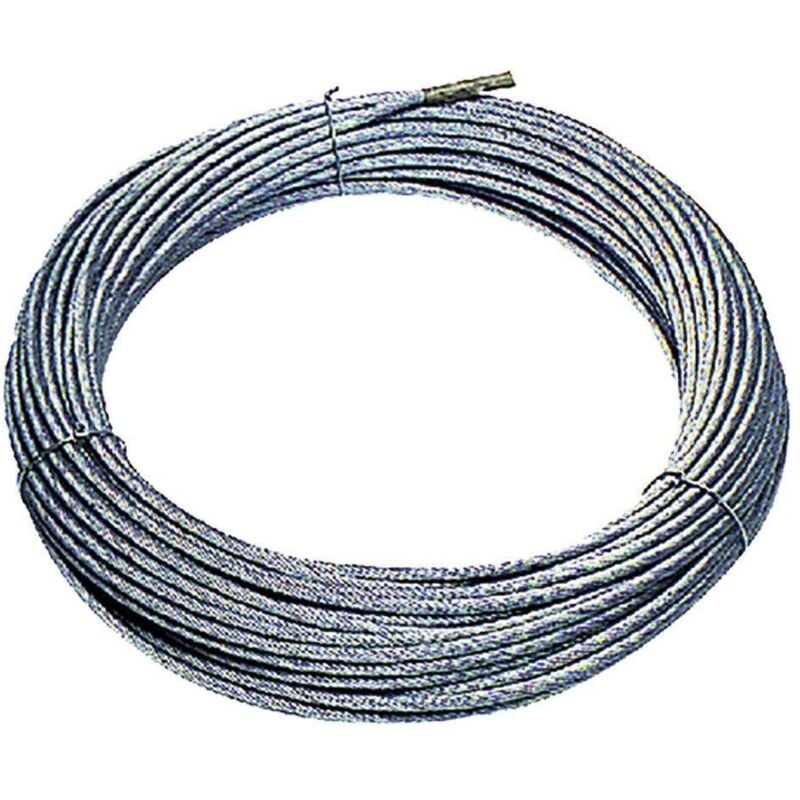 foto del prodotto ferramenta1.com - fune corda acciaio in zincato antigirevole da 5 mm - matassa 25 mt