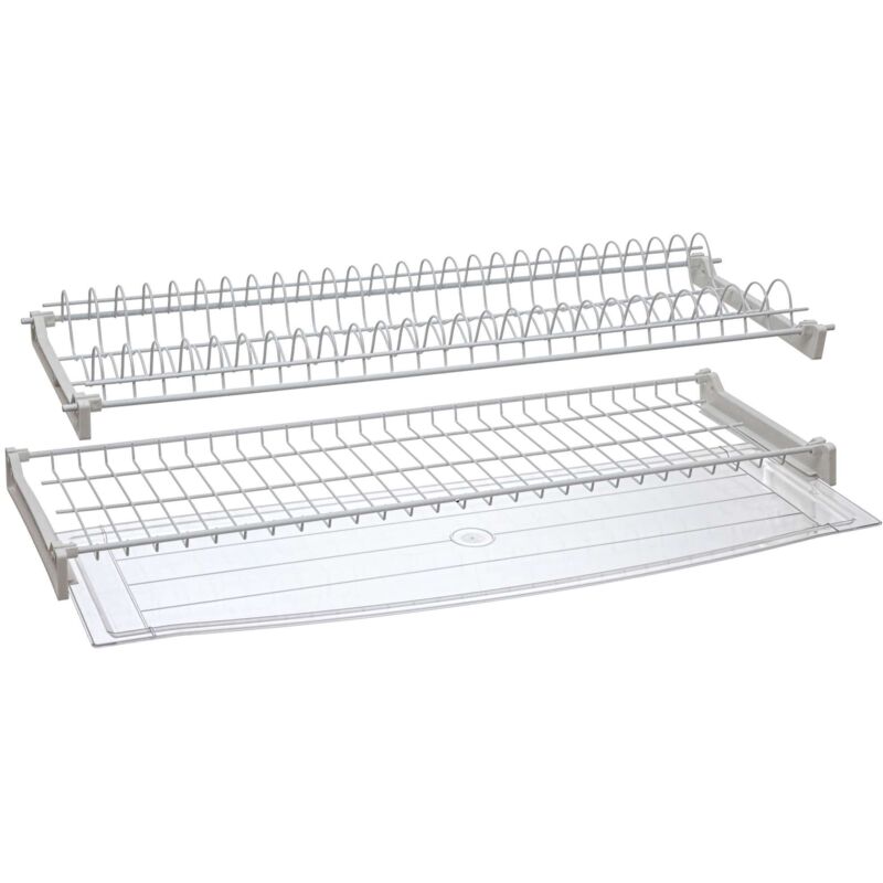 foto del prodotto ferramenta1.com kit scolapiatti in alluminio con vaschetta raccogli gocce lunghezza 76 cm