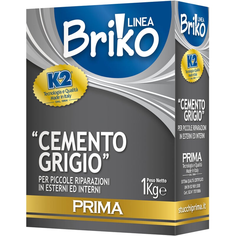 foto del prodotto ferramenta1.com linea briko cemento grigio da kg. 1. prezzo per 1 pezzo.