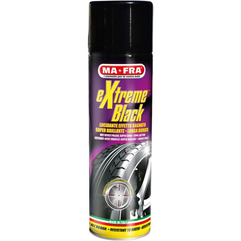 foto del prodotto ferramenta1.com mafra lucida gomme extreme black spray 500 ml 6 pz