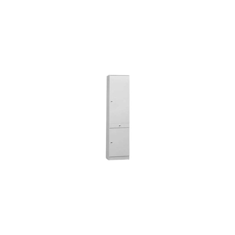 foto del prodotto ferramenta1.com mobile bagno in legno con 2 ante 1 cassetto 3 ripiani 46x34xh183 cm bianco 452tl
