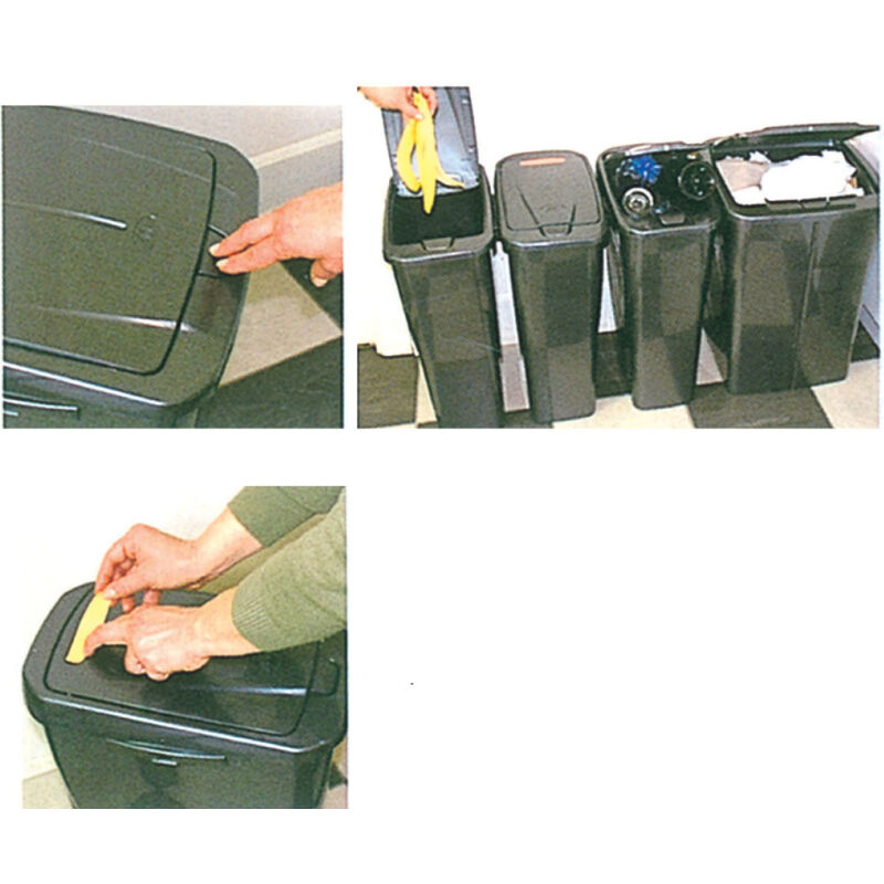 foto del prodotto ferramenta1.com - pattumiera modular bidone verde per differenziata secchio spazzatura 45 lt