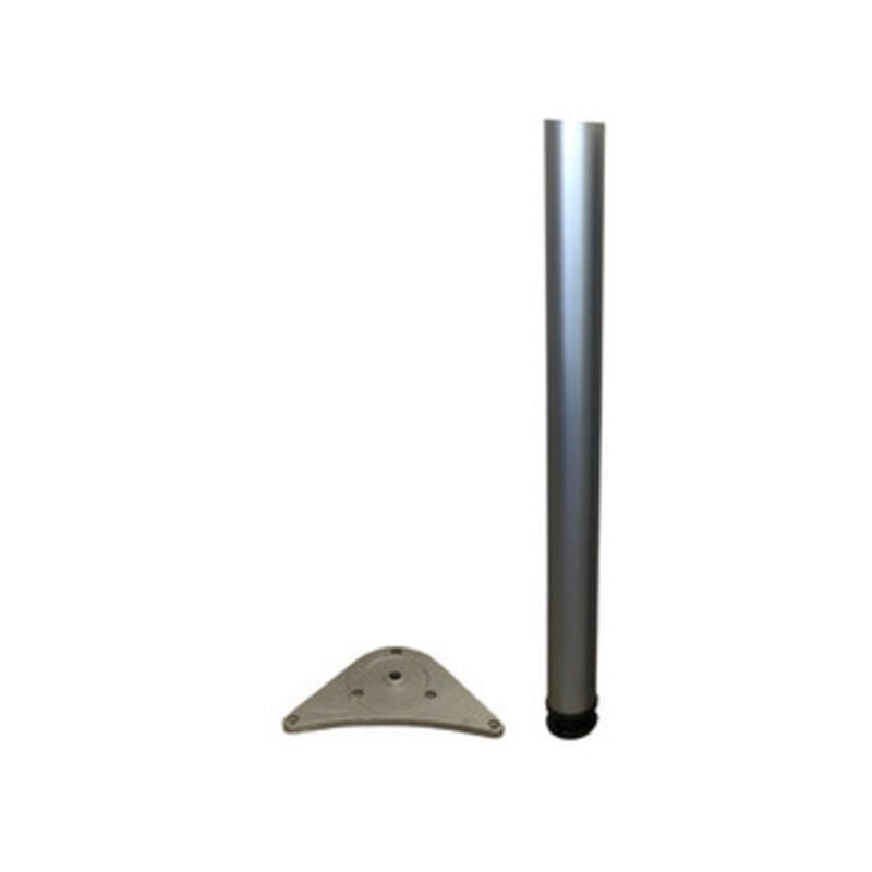 foto del prodotto ferramenta1.com piede acciaio x tavoli d.60 cm.71 nichelato sat. prezzo per 1 pezzo.