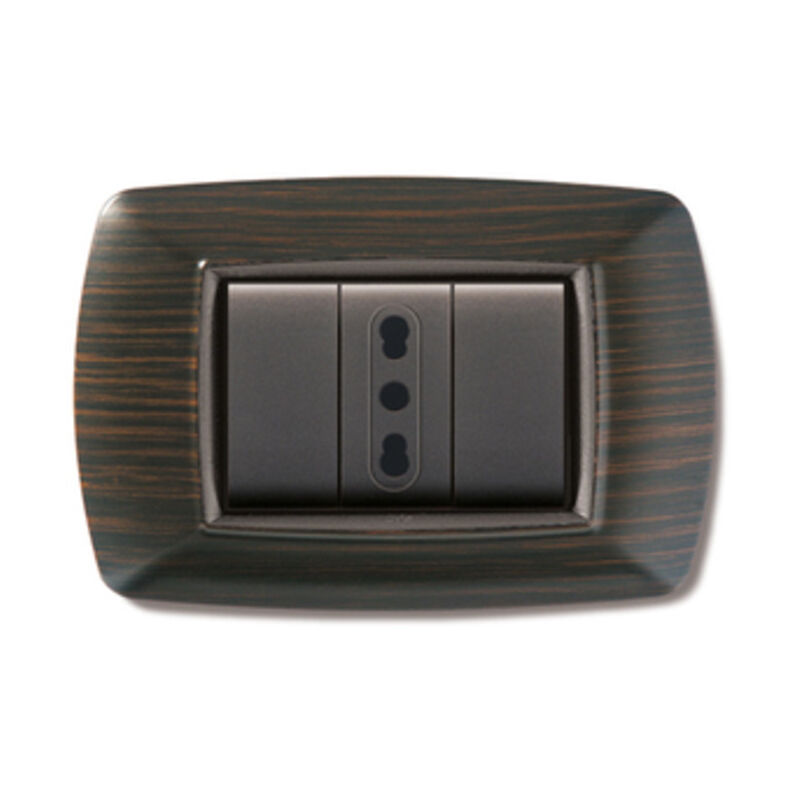 foto del prodotto ferramenta1.com placca placchetta per interruttore elettrico 4 posti wenge ecl2984wg