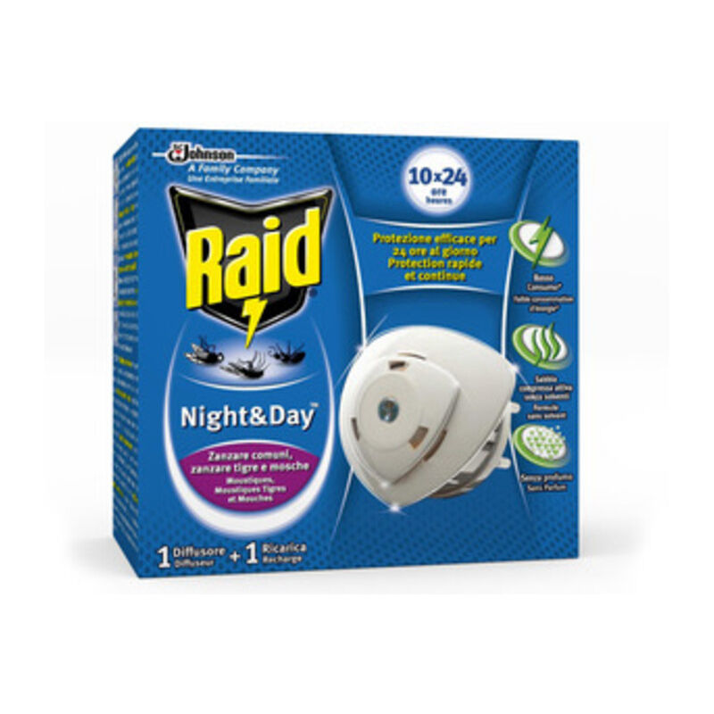 foto del prodotto ferramenta1.com raid nightday zanzare 1base 1ricarica. prezzo per 1 pezzo.