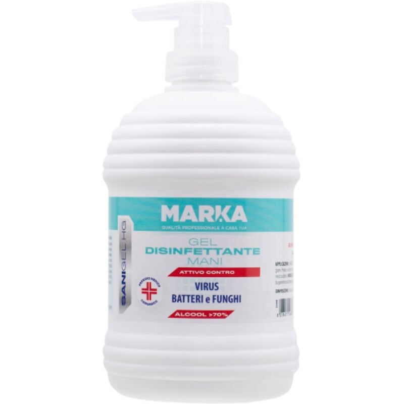 foto del prodotto ferramenta1.com sanigel gel igienizzante disinfettante per mani 500 ml a base di alcool etilico attivo contro virus batteri e funghi