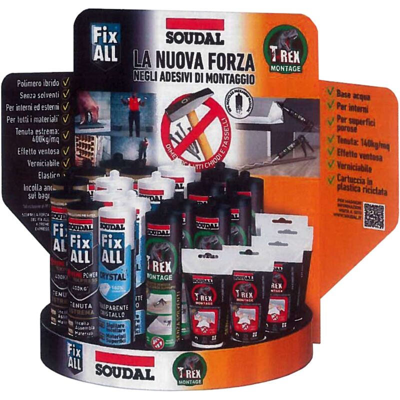 foto del prodotto ferramenta1.com soudal espositore vuoto fix all t rex