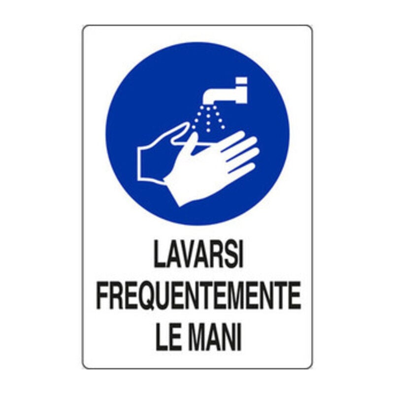 foto del prodotto ferramenta1.com targa 20x30 lavarsi frequentemente le mani . prezzo per 1 pezzo.