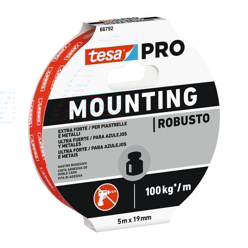 foto del prodotto ferramenta1.com tesa nastro biadesivo mounting pro strong mt.5x19mm.. prezzo per 1 pezzo.