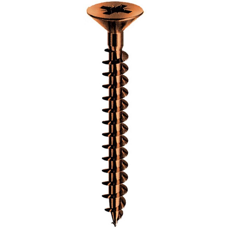 foto del prodotto ferramenta1.com - vite truciolare testa svasata piana 5 x 70mm bronzata panelvit. prezzo per 100 pezzi.