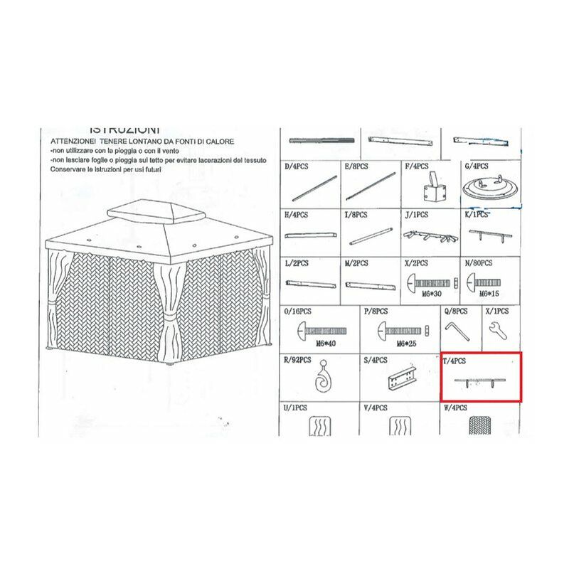 foto del prodotto ferramenta1.com zz particolare t x gazebo adventure magnum 3,6x4,8