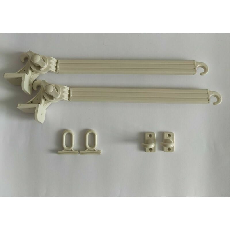 foto del prodotto ferramente braccetti tende da sole in alluminio 50 cm coppia kit con occhioli e ganci vari colori