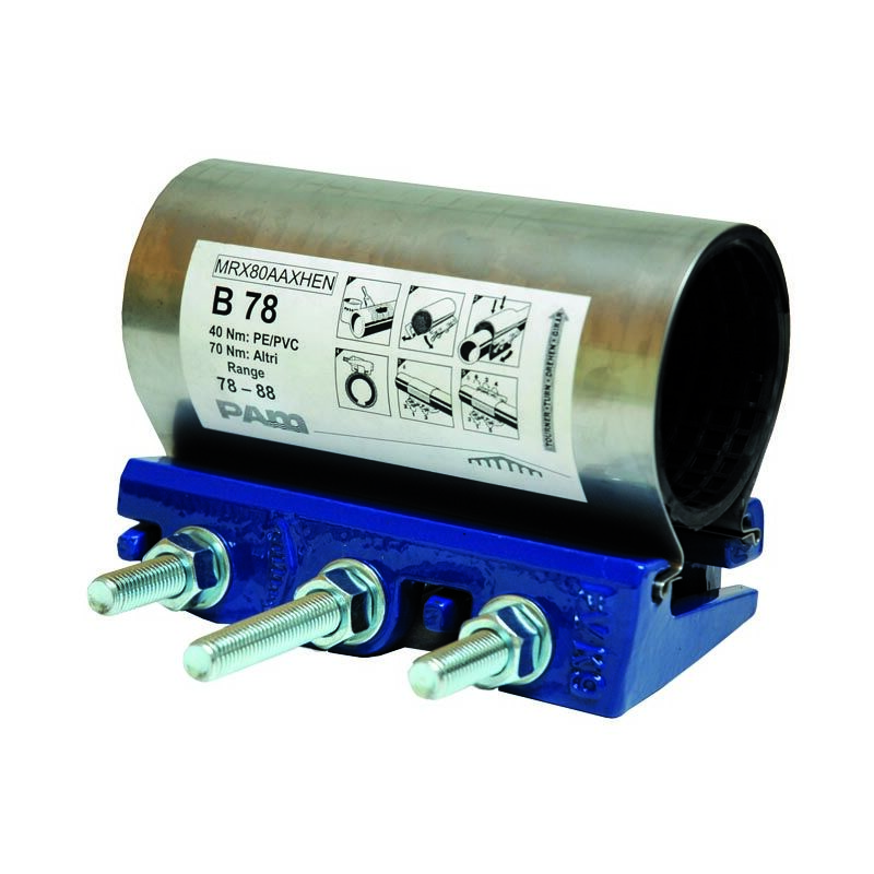 foto del prodotto ferrari srl collare di riparazione per acqua a tre bulloni collare riparaz. 3 tiranti 200mm 60 68