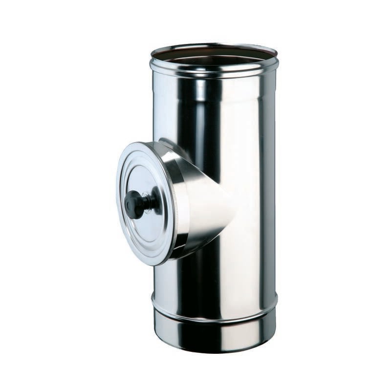 foto del prodotto ferrari srl - elemento con ispezione tonda mf in acciaio inox aisi 316l 120 mm, l 324 mm