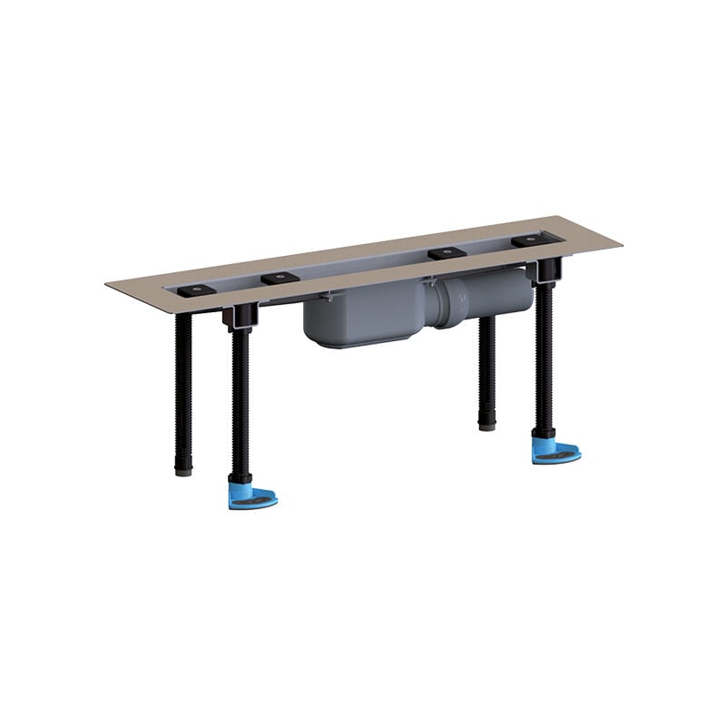 foto del prodotto ferrari srl grondaia inox per docce, piatta, installazione in piano, senza copertura, inclusi attacco dn50, kit per il montaggio e protezion