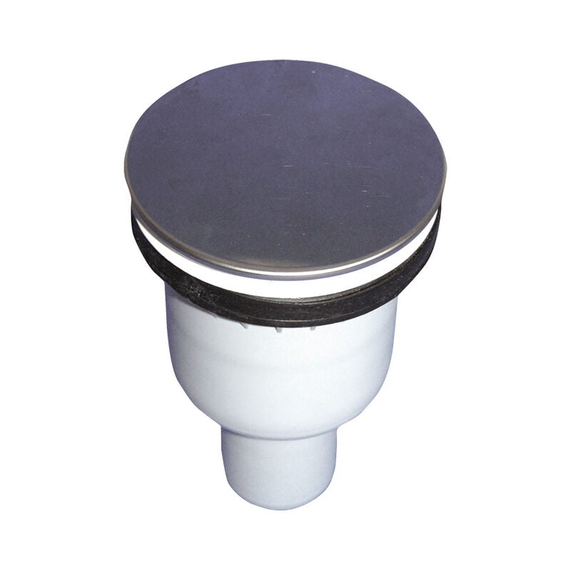 foto del prodotto ferrari srl sifone per piatti doccia dn50 verticale per aperture di scarico 90mm con calotta in acciaio inox 114mm