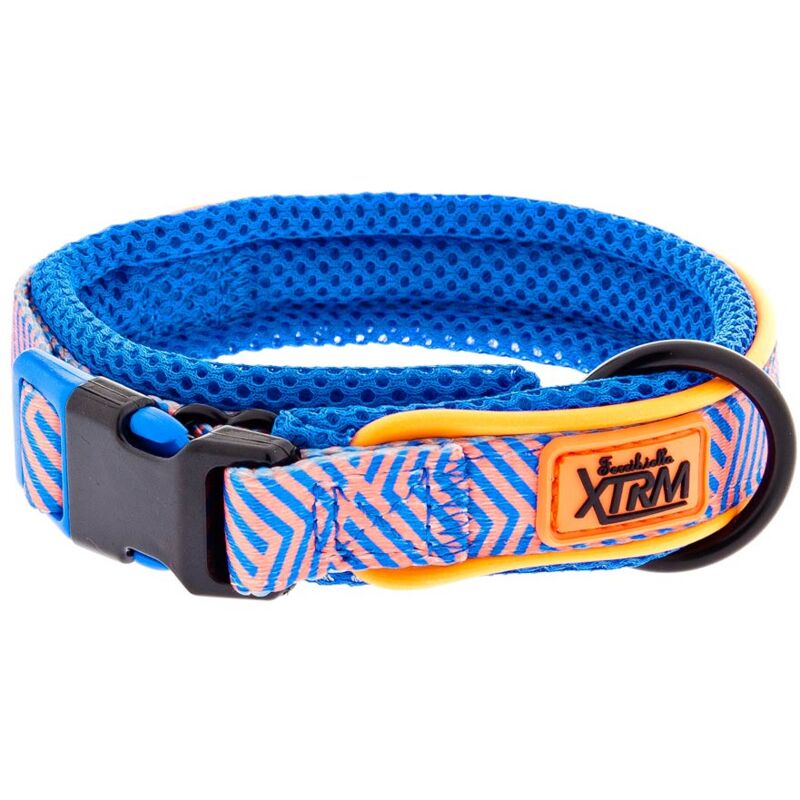 foto del prodotto ferribiella collare resistente in mesh traspirante non strappa il pelo e non irrita la cute con bordo riflettente modello xtrm per cani 1,5 x