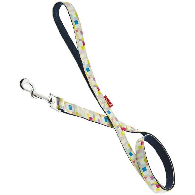foto del prodotto ferribiella guinzaglio per cani in nylon con imbottitura in neoprene modello pixer blu spessore 1 cm guinzaglio