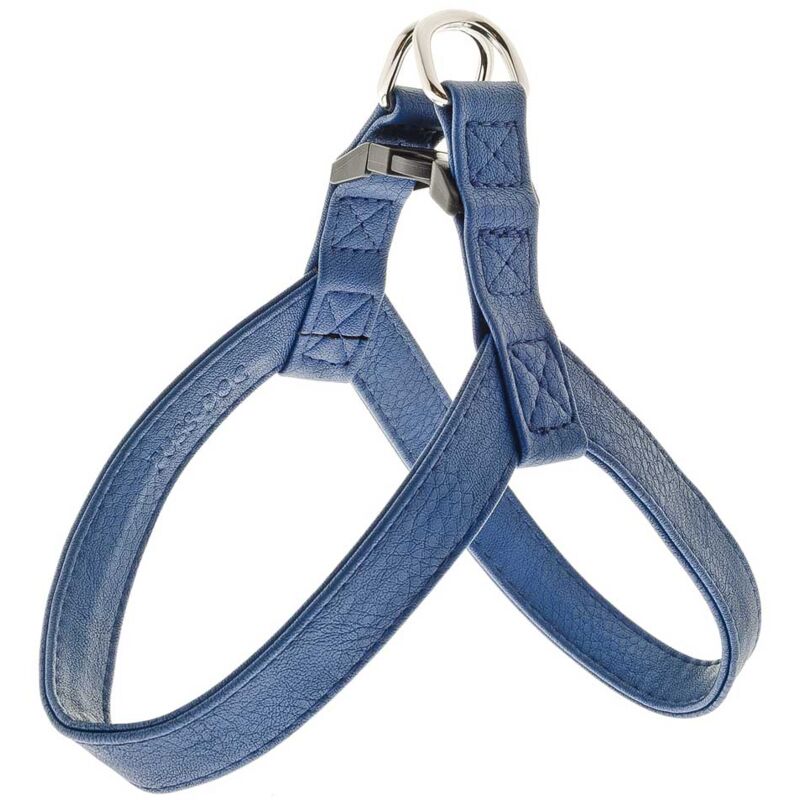 foto del prodotto ferribiella pettorina in resistente similpelle e tessuto modello coco per cani 2 x 36xm blu
