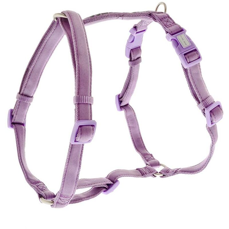 foto del prodotto ferribiella pettorina regolabile a 8 in nylon ultra resistente con imbottitura soffice e scritta riflettente linea comfort per cani 2 x 16 23,5