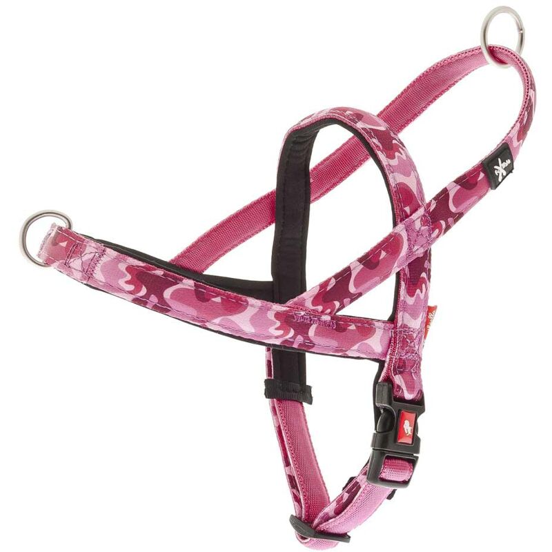 foto del prodotto ferribiella pettorina trekking in nylon con imbottitura in neoprene fantasie camouflage fuxtreme per cani 2 x 47 70 cm verde