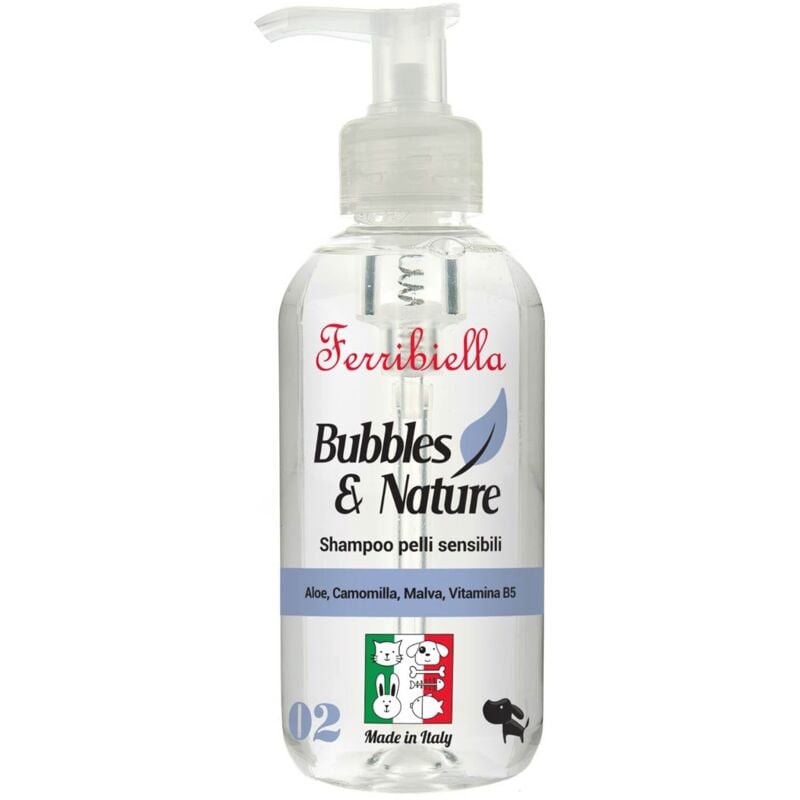 foto del prodotto ferribiella shampoo con aloe, camomilla, malva e vitamina b5 per cani con pelle sensibile 250 ml