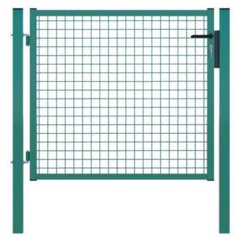 foto del prodotto ferro bulloni - cancello pedonale montato zincato + plasticato verde cm 100 h cm 100 - 1 pz