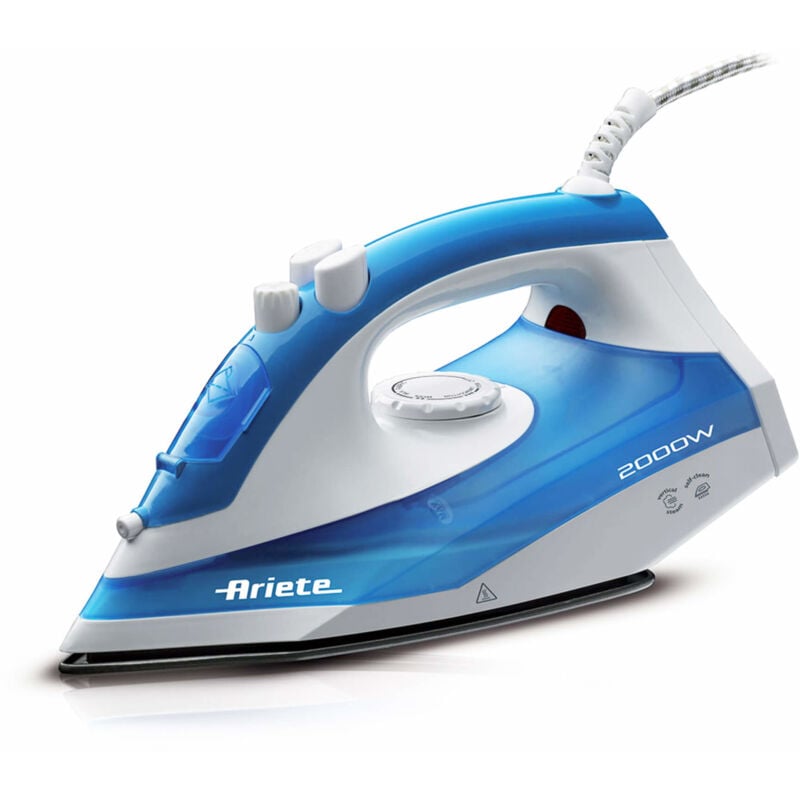 foto del prodotto ferro da stiro a vapore ariete 6234 2000w piastra teflon colpo vapore 140g min bianco blu