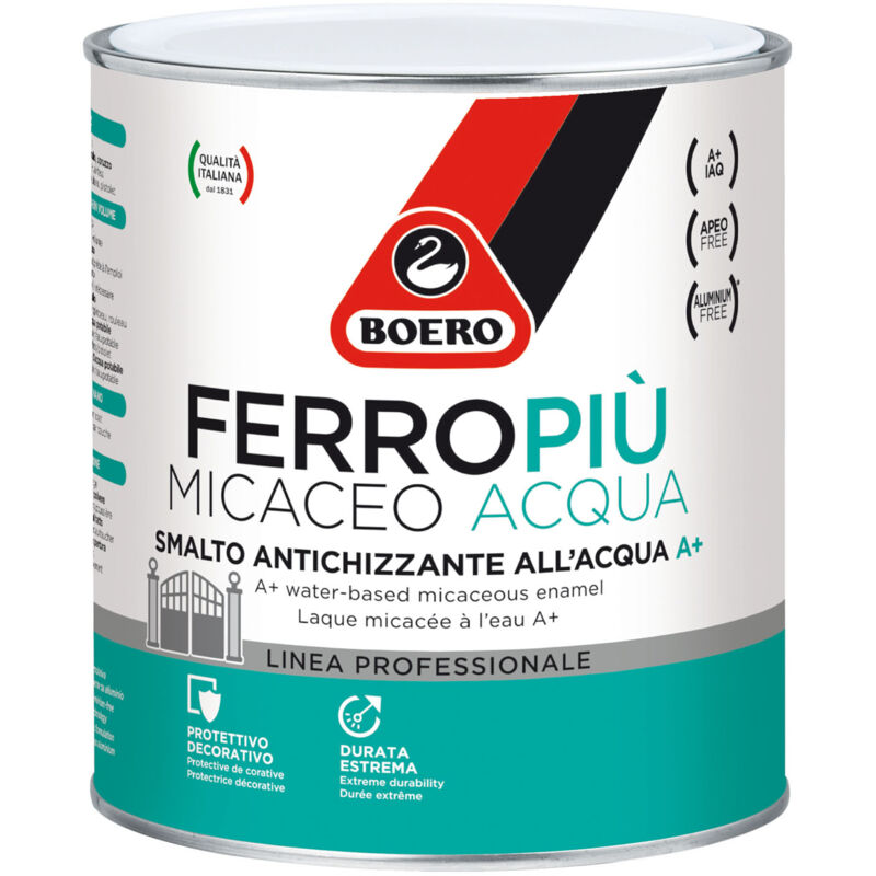 foto del prodotto ferropiu' micaceo all'acqua 2,5lt boero colore grigio chiaro gg
