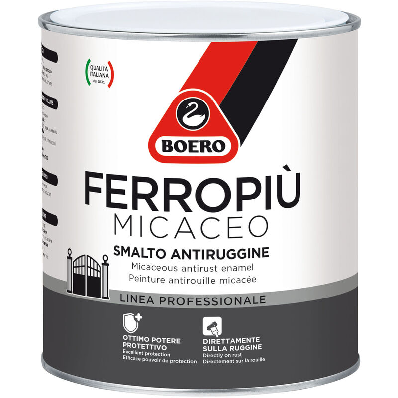 foto del prodotto ferropiu vernice pittura gel smalto antiruggine antichizzante 750 ml colore grigio ghisa boero