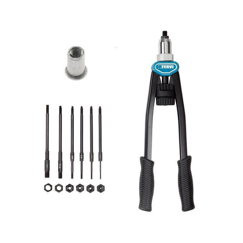 foto del prodotto fervi 0455 rivettatrice doppia leva per inserti rivetti filettati da m3 a m12