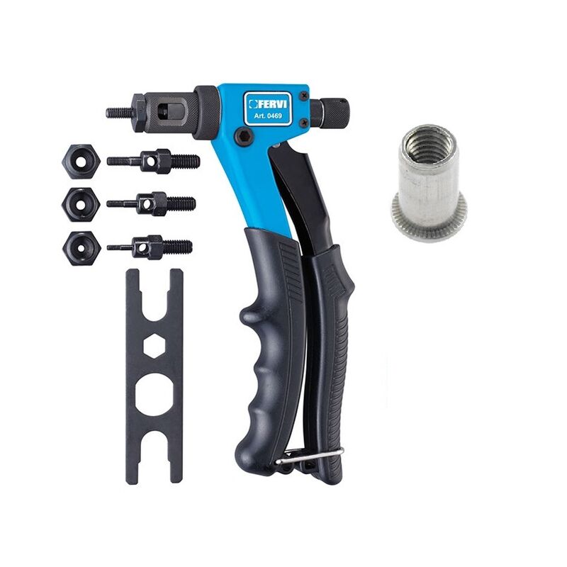 foto del prodotto fervi 0469 rivettatrice per inserti rivetti filettati filetti m3 m6 rivet rema