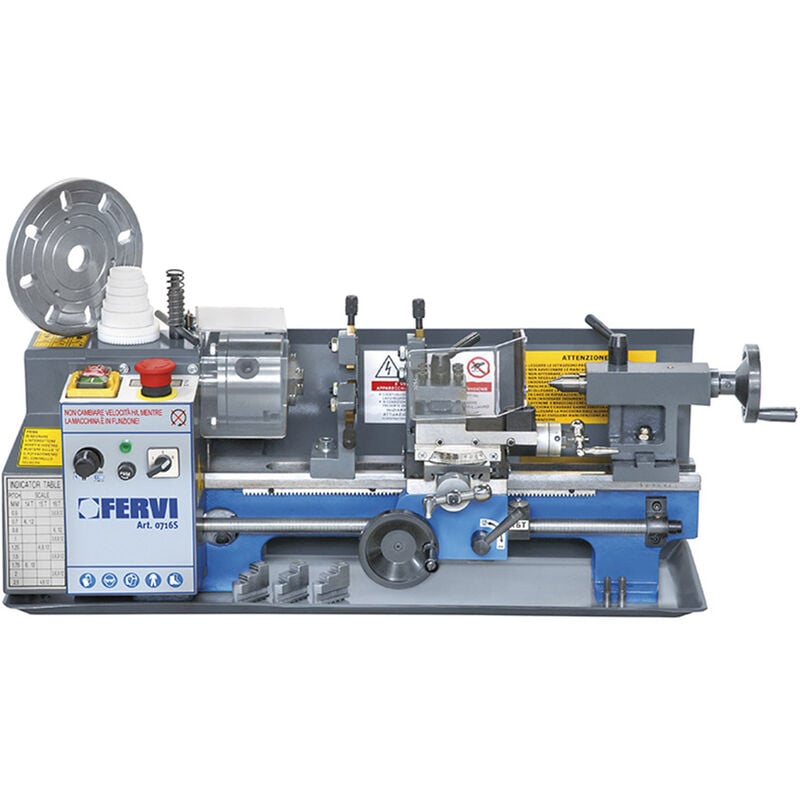 foto del prodotto fervi - 0716s tornio parallelo da banco 170 mm con avanzamento automatico