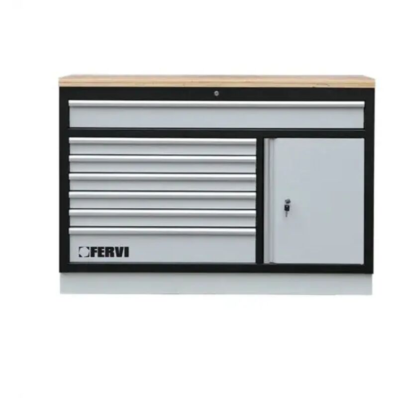 foto del prodotto fervi a007 21 cassettiera all americana con piano in legno