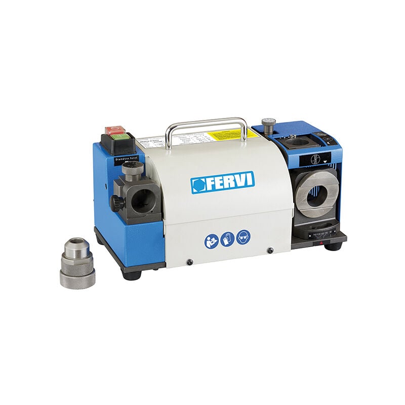 foto del prodotto fervi affilatrice per punte elicoidali a003 13a con pinze er affilatura 3 13 mm 120 w