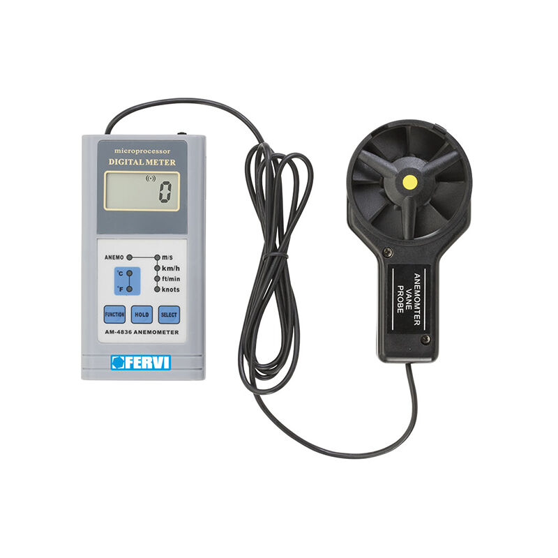 foto del prodotto fervi anemometro digitale per misurazione velocit dell aria e temperatura a005